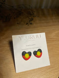 Aboriginal flag heart earrings
