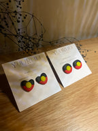 Aboriginal flag heart earrings