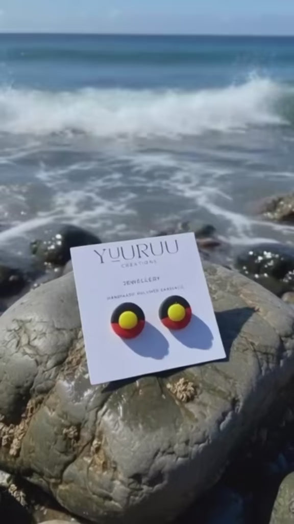 Aboriginal flag earrings